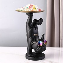 도베르만 강아지 미니 사이드 테이블 레진 장식 개 동상 집사 트레이 보관 라이브 룸 프랑스 장식품 장식 조각 공예 선물, s009608-b