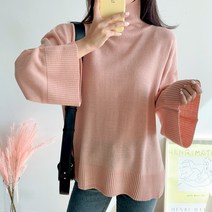 아모르데이 여성용 에티유폴라 루즈핏 데일리 터틀넥 니트 스웨터