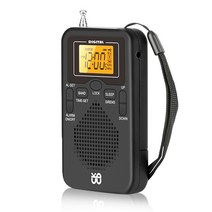 휴대용 미니 라디오 핸드 헬드 AM FM 듀얼 밴드 스테레오 포켓 라디오 수신기 LED 디스플레이 스피커 알람 시계 포켓 라디오, W-206