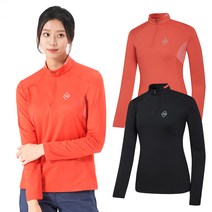 콜핑 고로 T 여 KPT4499W 사이드배색 여성 가을 멜란지 집업 등산 티셔츠