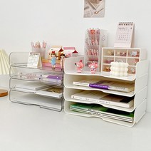심플이지 서류정리함 서류보관함 적층형 서류 트레이 책상정리함, 화이트