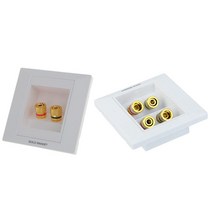 GHSHOP 2pcs 스피커 터미널 벽 페이스 플레이트 2 4 바인딩 포스트, 설명, 설명, 화이트