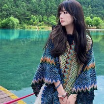 몽골 판초 캠핑 에스닉 망토 여름 어깨 가디건 숄 망토 여행 보헤미안 케이프 6종