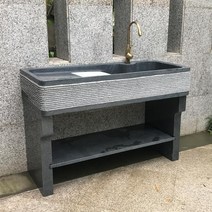 다용도 세탁 싱크대 베란다 하부장 개수대 씽크대 상판 대리석, 벽면 콘센트 걸레 풀