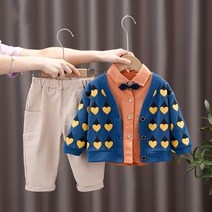 F&A 초가을 소년 봄과 가을 정장 2021 신생아 가을 서양식 세 조각 세트 0-1-3 세 잘 생긴 아기 유행 아동복