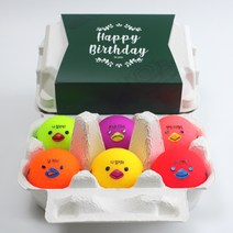 볼빅 계란 골프공 선물 6구 비비드 6색햇병아리 무광 컬러볼 3피스, 생일축하