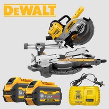 디월트 충전 슬라이딩 각도 절단기 DCS727T2 60V 2.0Ah 10인치 각도기 디월드, 1개