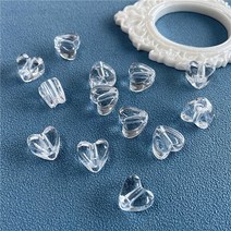 (15pcs)투명색 하트 모양 비즈공예 악세사리재료