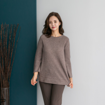 이헌영 라운드카라 사선 니트 21CS5055B1 밤색