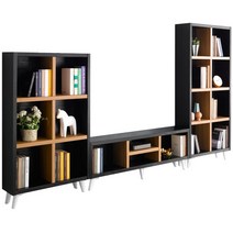 리피트리 뉴라인 35T 가로 3180 TV 책장세트, 블랙 화이트