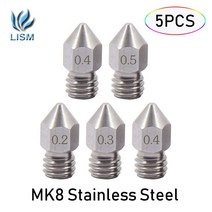 용접 팁 노즐 3D 프린터 노즐 MK8 0.2/0.3/0.4/0.5/0.6/0.8/1.0mm M6 나사 스테인레스 스틸 CR8 CR10/S/V2, 06 0.8mm_02 3mm