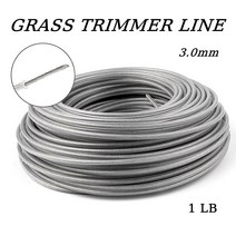 예초기 제초기 나일론 코팅 강철 와이어 잔디 트리머 라인 3.0mm * 1LB 브러시 커터, 한개옵션0