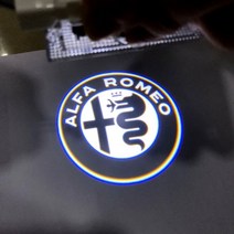 알파 로미오 159 줄리아 줄리에타 미토 스텔 비오 브레라 스파이더 3D LED 자동차 도어 로고 조명 프로젝터 레이저 고스트 섀도우 램프 용 2Pcs, 하얀