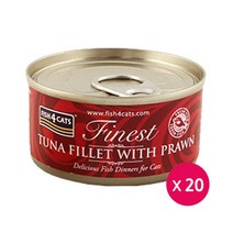 피쉬포캣 고양이 간식캔 70g 고양이간식 고양이캔, 20개, 참치새우