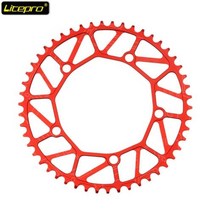 Litepro접이식 자전거 크랭크 BMX 사각 구멍 넓고 좁은 톱니 485052545658T 싱글 디스크 스퀘어 홀 스프로킷, Red+52T