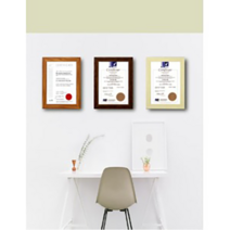 [모든액자] A4 사무용 액자_SD5-2 금테우드 (상장/허가증/인증서), 밤색, 세로벽걸이용