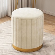 원형 스툴 의자 stool 스텝 수납 낮은의자 현관 카운터 거실 보조 소파 풋스툴 화장대, 43cm 웜베이지
