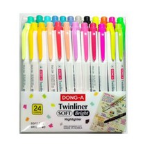 동아 트윈라이너 소프트 양방향 형광펜 24색/트윈닙