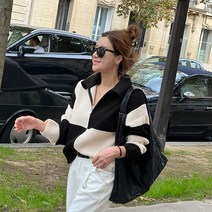 [난닝구]블리포 배색니트집업