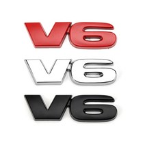 자동차엠블럼 이니셜 금속 자동차 스티커 스타일링 V6 엔진 로고 엠블럼 트렁크 스포츠 터보 배지 3D 데칼, 03 Black_01 V6