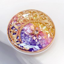 문크리스탈 레진 다이애나 큐빅 그라데이션 자개 핑거 그립 스마트톡 톡 홀더, 1개