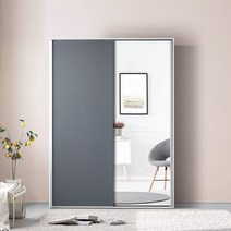 [코코미] 1400 직접제작 카라 자동댐핑 키큰 전신거울 슬라이딩옷장, 네이비