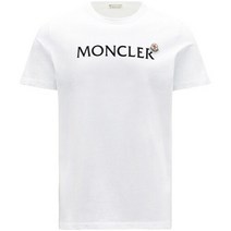몽클레어 명품명품몽클레어 8C00025 8390T 001 로고패치 라운드 반팔티셔츠 화이트 남성 티셔츠