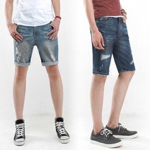 JB0607 연청 페인팅 구제 반바지