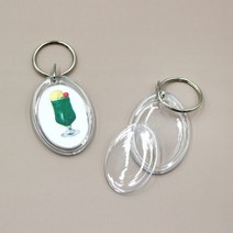 아크릴 타원형 증사홀더 액자 사과모양 열쇠고리