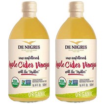 데니그리스 사과 식초 언필터드 언패스처라이즈드 글루텐 프리, 500ml, 2개