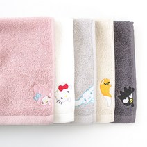 산리오캐릭터즈 헬로키티 마이멜로디 구데타마 시나모롤 배드바츠마루 러블리 170g 면 30수 세면타올 수건 5매세트, 산리오세면_실버(5매)