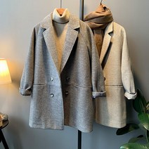 SAMARA 여성 겨울 헤링본 코트 코트