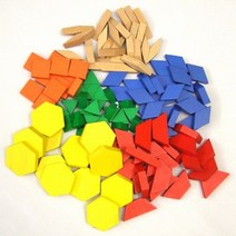 (교구)원목패턴블록 124pcs_1cm 학습교재 키즈에버 영역열학습교구 가베 수학 언어 창의 블록 창의블록