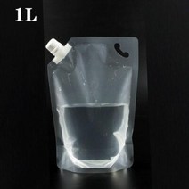 스파우트파우치 음료 투명 육수 주스팩 액상 대용량 재사용 가능 액체 스탠드 업 플라스틱 접이식 주둥이 2L 10 개, 1.1L
