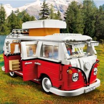 선물 T2 캠핑카 밴 호환 Moc10279 Diy 빌딩 블록 벽돌 클래식 자동차 모델 키즈 완구, B  Style