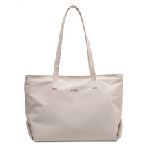 심플 와이드 사각 나일론 빅 지퍼 숄더백 토트백 쇼퍼백