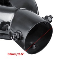 배기 머플러 팁63mm 2.5 ''범용 자동차 입구 듀얼 후면 머플러 배기 팁 테일 파이프 출구 교체 액, 한개옵션0