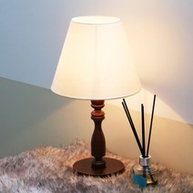 [천삼백케이] [하스민] 원목 엔틱 단스탠드 침실 협탁 탁상 디자인 무드등, 브라운