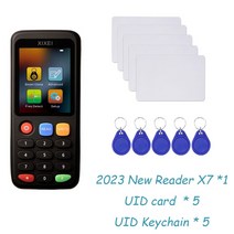 rfid nfc 복사기 태그 리더기 스티커 도어락 휴대용 카드 RFID 스마트 카드 리더 X7 복사기 복제기 13.56M, 02 WHITE