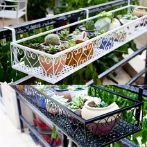 내일의공간 하트 사각 베란다 화분걸이, 블랙 대