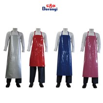 [도롱이] AJ7008 우레탄 앞치마 소 폭 65cm 길이 90cm 양면 방수 재래시장 급식 육가공업체, 청색 소(65×90), 청색 소 주머니