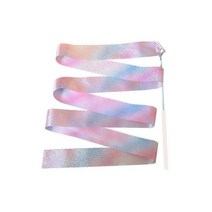 리듬체조슈즈 2M 깜박이 스타 체육관 리본 댄스 리듬 예술 체조 발레 스트리머 달리기 막대 레인보우 스틱 트레이닝 키즈 완구, White, 4M