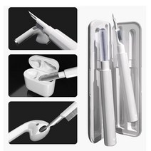 블루투스 이어폰 귀청결 클리너 호환 다기능 3 in 1 무선 클린 브러쉬 애플 Airpods 1/2/3 키보드 이어 버드 케이스 청소 펜 도구, [10] 2 in 1 White02