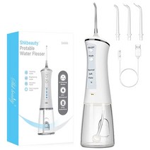 Shkbeauty 워터 치실 치아 클리너 휴대용 300ML USB 마그네틱 충전식 4가지 모드 전문 구강 세정기 및 IPX7 방수 가정 여행용 블루 USA 미국, White