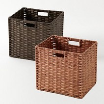 한샘 볼드 라탄 패턴 바스켓 대 수납바구니 리빙 피크닉 수건보관함 장난감 정리 패브릭, 다크브라운(HUS27K1)