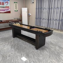 대형 셔플보드 테이블 게임 내기 펜션 내기 오락 스포츠, 와인 랙 + 볼링 암갈색 포함 2.74m