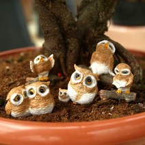 데팡스 테라리움 만들기 재료 키트 DIY 화분피규어 부엉이 모음, 부엉이 형제