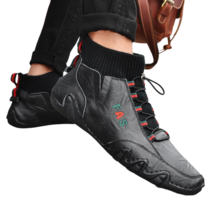 도오빠 데이디 남성 가죽 스니커즈 2CM 하이탑 운동화 경량 앵클 워커 단화 플랫 사계절 남자스니커즈