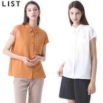 [리스트.] [리스트] 린넨 블렌드 슬리브리스 카라 셔츠