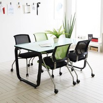 가구샘 스틸B형 테이블 1500 GG846ca, 02.스틸뷰B형_둥근프레임_04.유리_화이트